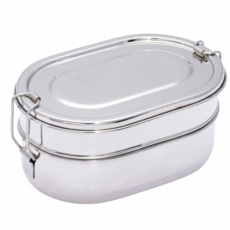 OVAL DOUBLE DEKKER LUNCH BOX